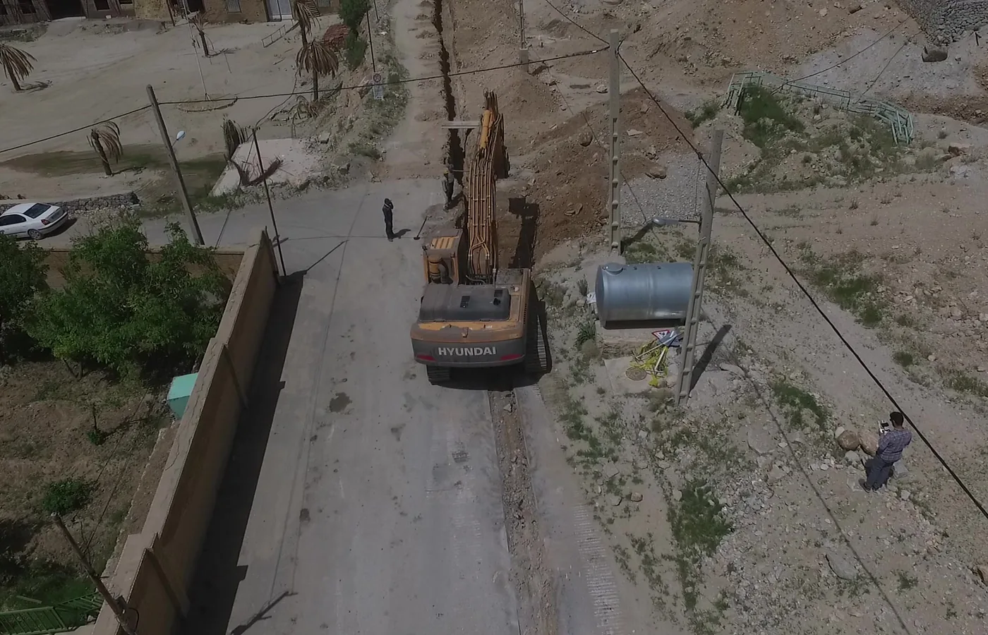 Excavator during active project execution